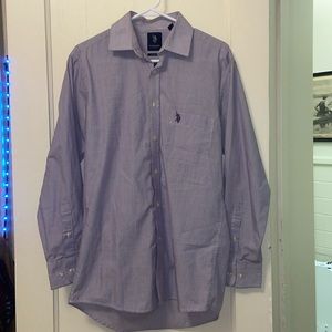 Polo Striped Purple Dress Shirt